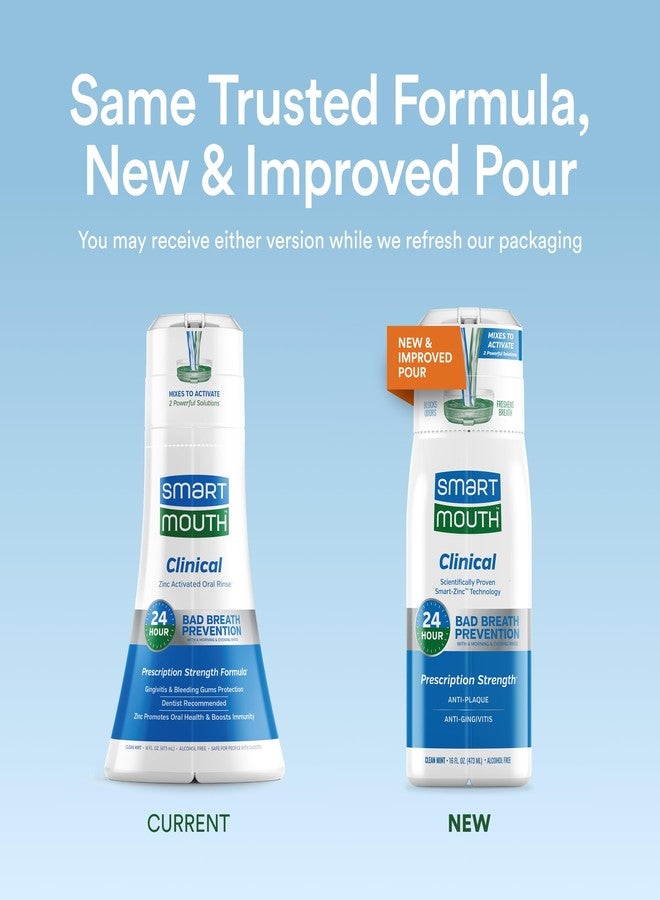 SmartMouth Dry Mouth & Clinical Activated Mouthwash - Dry Mouth Relief & Gum Protection - Bad Breath Prevention Mouthwash, 16 fl oz Each - Image 2